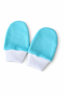 Kojenecké bavlněné rukavičky - tyrkys 