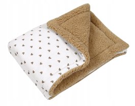 Zvětšit Mušelínová deka 100 x 75cm / srdíčka / béžová