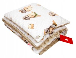 Polštářek + deka do kočárku minky - nr.150 / králíčci