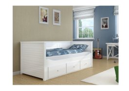 Postel Lahti 90/200 cm + rošt - bílá