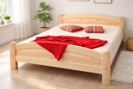Postel z masivu borovice Bella 180x200 cm + rošt ZDARMA 