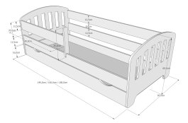 Postel Kvido 180/80 cm - bílá + matrace 