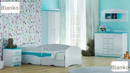 Postel Bianco 180/90 cm bílá + matrace + šuplík