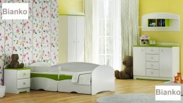 Postel Bianco 180/90 cm bílá + matrace + šuplík