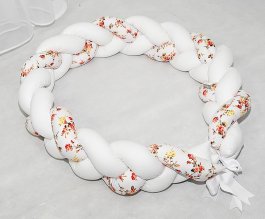 Zvětšit Mantinel cop pletený - divoká růže bílá