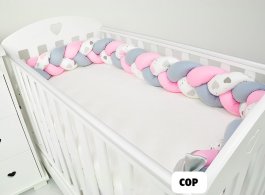 Mantinel cop pletený šedo-růžové srdce