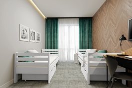 Patrová postel MIKOL 2v1 200x80 cm bílá + rošty ZDARMA