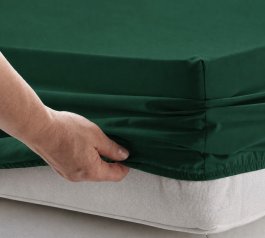 Jersey prostěradlo s gumkou 120/200 cm ECONOMY - lahvově zelená