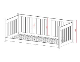 Postel z masivu Cora 180/80 cm - BÍLÁ + rošt ZDARMA