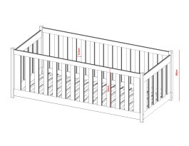 Postel/ ohrádka z masivu Cora 160/80 cm - BÍLÁ + rošt ZDARMA