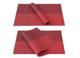 Prostírání pletené / PVC 1 kus - kříž - červená