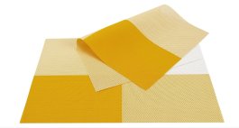 Prostírání pletené / PVC 1 kus - kříž - žlutá