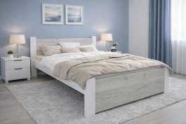 Postel Irma 180x200 cm Dub Craft/ bílá + rošt ZDARMA 