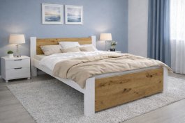 Postel Irma 160x200 cm Dub Artisan/ bílá + rošt ZDARMA 