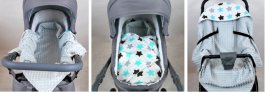 Zavinovací deka do autosedačky modrá/hvězdy