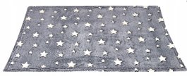 Deka z mikrovlákna - 75x100 cm šedá / hvězdy