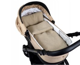 Set polštář a deka do kočárku z bouclé - béžová