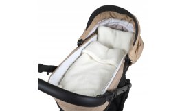 Set polštář a deka do kočárku z bouclé - ecru