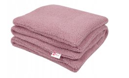 Set polštář a deka do kočárku z bouclé - růžová