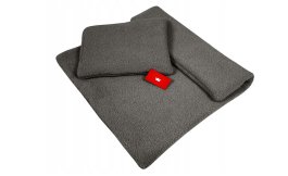 Set polštář a deka do kočárku z bouclé - šedá Set polštář a deka do kočárku z bouclé - šedá