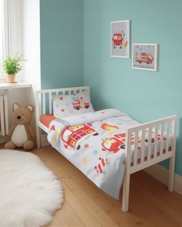 Povlečení do postýlky bambusové 135/100 cm - Hasiči