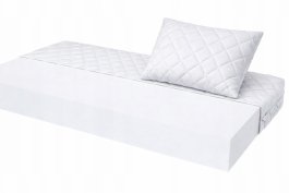 Postel Denis bílá + matrace Diana 10 cm + rošty + polštářek ZDARMA produkt