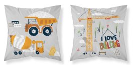 Zvětšit Dětský potah na polštář 40x40 cm - Stavba grey Zvětšit Dětský potah na polštář 40x40 cm - Stavba grey