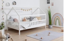 Rostoucí postel Diego 120x200 cm + Optimal Comfort 10 cm + rošt - bílá