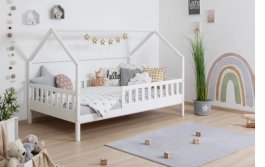 Rostoucí postel Diego 120x200 cm + Optimal Comfort 10 cm + rošt - bílá