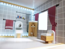 Dřevěný domeček pro panenky MDF i LED + 78 ks nábytku