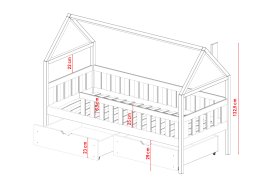 Postel z masivu Dominika 160/80 cm - BÍLÁ + rošt ZDARMA