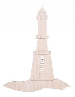 Dřevěná dekorace 11x14 cm - Maják