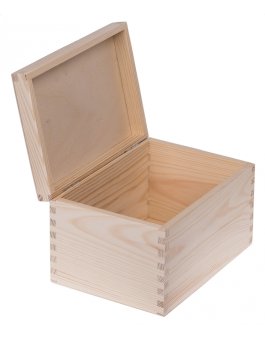 Dřevěná krabička z borovicového dřeva – 22 × 16 × 13,5 cm
