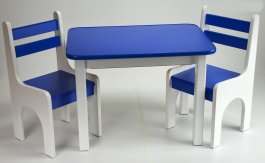 Stůl a dvě židličky K1 modrá