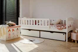 Postel z masivu George 80/200 cm - BÍLÁ + rošt ZDARMA