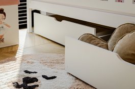 Postel z masivu George 80/200 cm - BÍLÁ + rošt ZDARMA