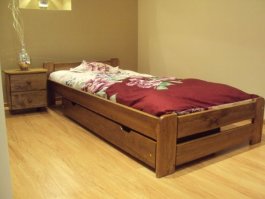 Zvětšit Zvýšená postel z masivu Halle 90x200 cm Dub + rošt ZDARMA