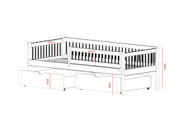 Postel z masivu Eden 160/80 cm - ŠEDÁ + rošt ZDARMA