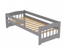 Zvětšit Postel Edík z masivu borovice 160/80 cm - ŠEDÁ + rošt ZDARMA