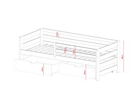 Postel z masivu Ergona 180/80 cm + rošt ZDARMA