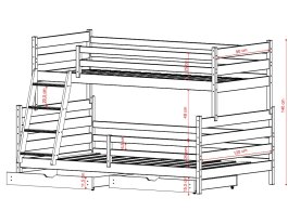 Patrová postel Filip 90x200/120x200 cm + rošty ZDARMA