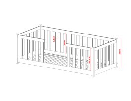Postel z masivu Freya 180/80 cm - BÍLÁ + rošt ZDARMA