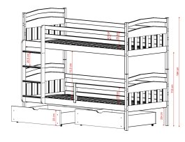 Patrová postel Gladys 90x200 cm + rošty ZDARMA