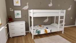 Patrová postel Gino 90x200 cm + rošty ZDARMA - bílá produkt