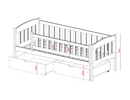 Postel z masivu George 160/80 cm + rošt ZDARMA