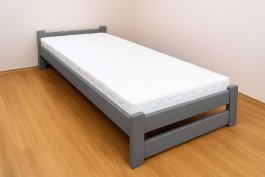 Zvětšit Zvýšená postel z masivu Halle šedá 90x200 cm + rošt ZDARMA