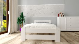 Zvýšená postel z masivu Halle bílá 90x200 cm + rošt ZDARMA