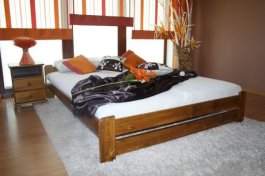 Zvětšit Zvýšená postel z masivu Halle 160x200 cm Dub + rošt ZDARMA