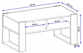 Konferenční stolek Crespo loft 95 - dub bardolino/černá