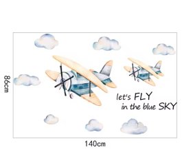 Dětská samolepící dekorace na zeď / Letadla